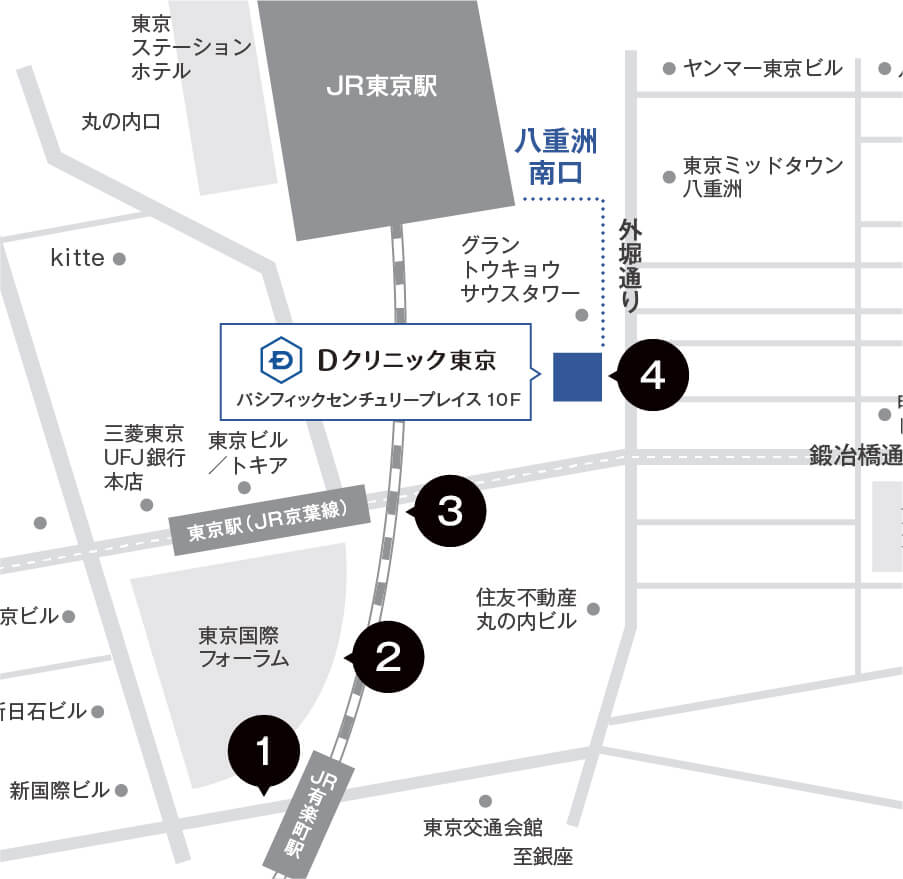 JR 東京駅から